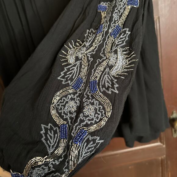 FREE PEOPLE | Sweet Fantasy Beaded Boho Flowy Beaded Top | Size Small - Picture 3 of 10